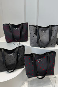 Bow Trim Polyester Tote Bag